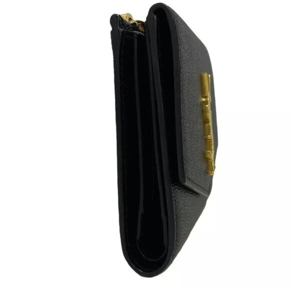 Auth SAINT LAURENT PARIS Uptown Black Gold Hardware Double-hook Wallet 383-11524 - Picture 3 of 10